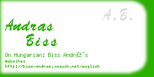 andras biss business card